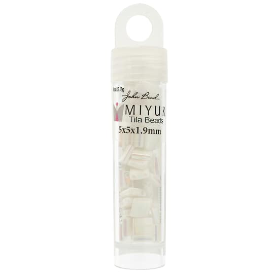 Miyuki® TILA® 5mm Opaque AB Glass Beads Vial